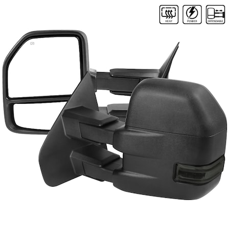 Spec-D Tuning 04-06 Ford F150 Towing Mirrors Black Texture, RMX-F15004F3GH-P-FS RMX-F15004F3GH-P-FS